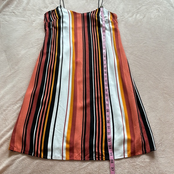 Volcom Midi Dress Orange Striped Spaghetti Straps Size S - Picture 7 of 12